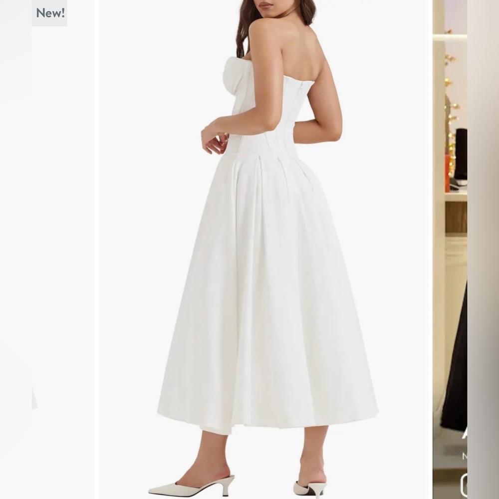 House of CB White Strapless Wedding Dress - Picture 3 of 5